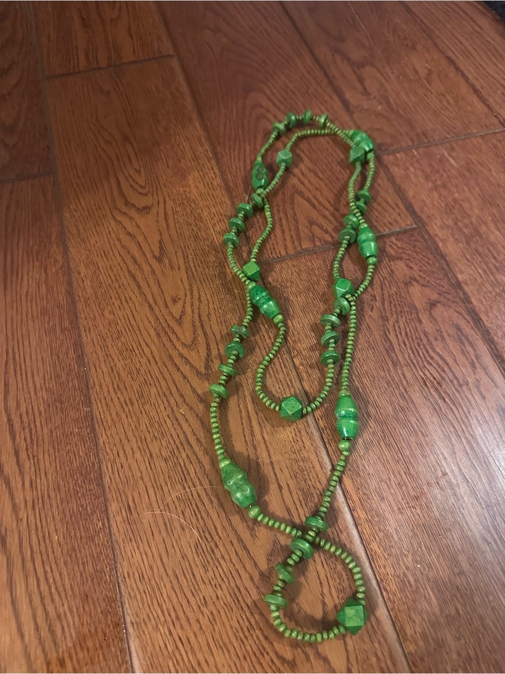 Green Beaded Layered Necklace